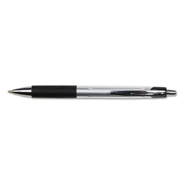 Universal™ Comfort Grip Ballpoint Pen, Retractable, Medium 1 Mm, Black Ink, Silver Barrel, Dozen freeshipping - TVN Wholesale